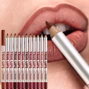 12pcs/set Matte Lip Liner & Lipstick Pencil - Long-Lasting, Non-Stick Formula in Vibrant Reds & Browns, Sulfate-Free for All Skin Types - Image 2