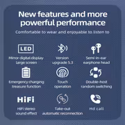 Wireless earphones, high-definition mirror display screen, high-end minimalist design, lightweight and portable sports earphones, gaming earphones - Image 9