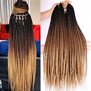 20-inch 22-strand 100g Three-Strand Braided Synthetic Crochet Box Braids Hair Extensions - Image 7