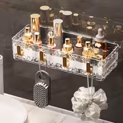 Wall-mounted Bathroom Shelf, No-drill Installation, Light Luxury Water Ripple Design, Storage Rack for Sink Area - Image 5