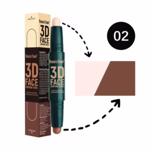 Double Head Contour Stick, Highlights&Contour&Concealer 3D Face Waterproof Long Lasting Makeup with Plant Squalane