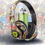 Ada Dud 2026 Wireless Headphones with Built-in Microphone, Over-Ear Headphones in Graffiti Style with Adjustable RGB Lights, Soft Ear Cushions, Large Battery, Stereo Music, Sports Earphones - Image 2