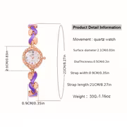 A Stylish And Adaptable Women'S Quartz Wristwatch with a Heart-Shaped Strap, Accompanied by a Jewelry Set - Image 4