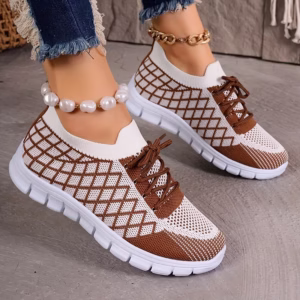 Women's Lightweight Breathable Low-Top Sneakers with Cushioned Sole - Lace-Up Running Training Walking Shoes Suitable for Gym, Outdoor, Casual Wear - - Athletic Footwear, Women Shoes
