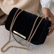 Lightweight, Business Casual Lightweight, Portable Casual, Fashion Velvet Chain Flap Square Bag For, Women, College Students, Rookies And White-Collar Workers for Autumn And Winter, Warm Winter, for Fall, Winter Essential - Image 8