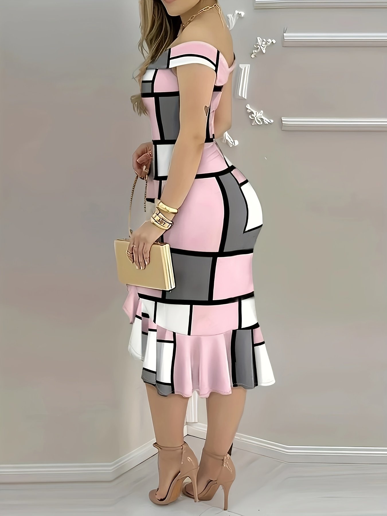 Fashion Plaid Print Dress YQ15