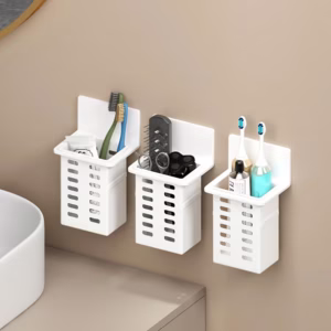 Toothbrush Holder, Wall-Mounted Toothbrush Storage Rack for The Bathroom, Bathroom Organization Shelf, Multifunctional Toothpaste And Toothbrush Box, Bathroom Additions