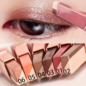 6pcs Dual-Tone Pearlescent Eyeshadow Sticks - Waterproof, Sweatproof & Smudge-Proof With Long-Lasting Colorfastness - Essential Makeup For On-The-Go, Plant Squalane Formula with Plant Squalane