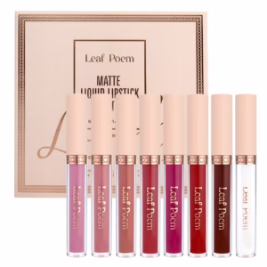 Set of 8 Liquid Matte Lipsticks from Leaf Poem, Featuring a Long-Lasting And Waterproof Formula That Won'T Stick to Cups. Suitable for All Skin Types, This Matte Lip Gloss Includes Plant-Based Squalene And Comes in Various Pink And Red Tones