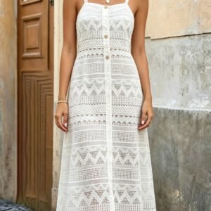 Lace Hollow-Out Camisole Dress Set for Women, 2026 Summer New Arrival, Uniquely Designed, Distinctive, Fashionable, and Age-Reducing Dress