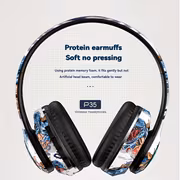 Ada Dud 2026 Wireless Headphones with Built-in Microphone, Over-Ear Headphones in Graffiti Style with Adjustable RGB Lights, Soft Ear Cushions, Large Battery, Stereo Music, Sports Earphones - Image 7
