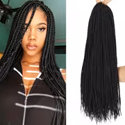 20-inch 22-strand 100g Three-Strand Braided Synthetic Crochet Box Braids Hair Extensions - Image 2