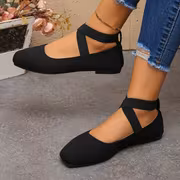 -Border Plus Size Spring Autumn New Fashion Shallow Mouth Slip-On Square Toe Flat Shoes Soft Sole Casual Outdoor Wear Versatile Women'S Flats Comfortable And Breathable Single Shoes, Women Shoes - Image 2
