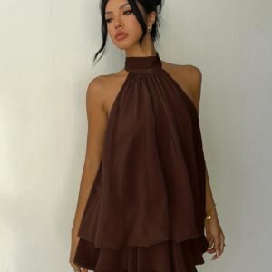 Women'S Yellow Elegant Backless Mini Suspender Dress, Summer Vacation Dress, Sexy Dress, Yellow Dress, Going Out Dating Dress