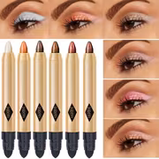 6pcs Highlighter Eyeshadow Pencil Shimmer Glitter Contouring Double-headed Eyeshadow Stick Lazy Eyeshadow Makeup - Image 8