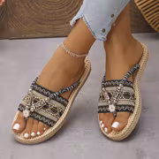Women'S Fashion Elegant Chinese National Style Clip-On Flat Sandals, Women Shoes - Image 6