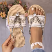 Women'S Fashion Elegant Chinese National Style Clip-On Flat Sandals, Women Shoes - Image 12