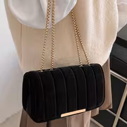 Lightweight, Business Casual Lightweight, Portable Casual, Fashion Velvet Chain Flap Square Bag For, Women, College Students, Rookies And White-Collar Workers for Autumn And Winter, Warm Winter, for Fall, Winter Essential - Image 6