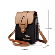 Fashionable Women'S Color-Blocked Crossbody Bag: Adorned with Exquisite Kangaroo Accents, Made of High-Quality with a Flap Magnetic Closure Design, Featuring an Adjustable Shoulder Strap for a Lightweight And Stylish Look—An Essential Compac - Image 10