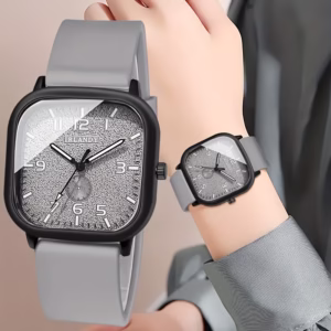 1pc MSCXDK Easy Fashion Luminous Watch - Square Dial, (Silicone Strap), Quartz Movement - Unisex Daily And Formal Occasion Wear - Birthday Gift, Anniversary, Graduation Present - Luxurious Design, Fashionable And Exquisite, Couple Watch