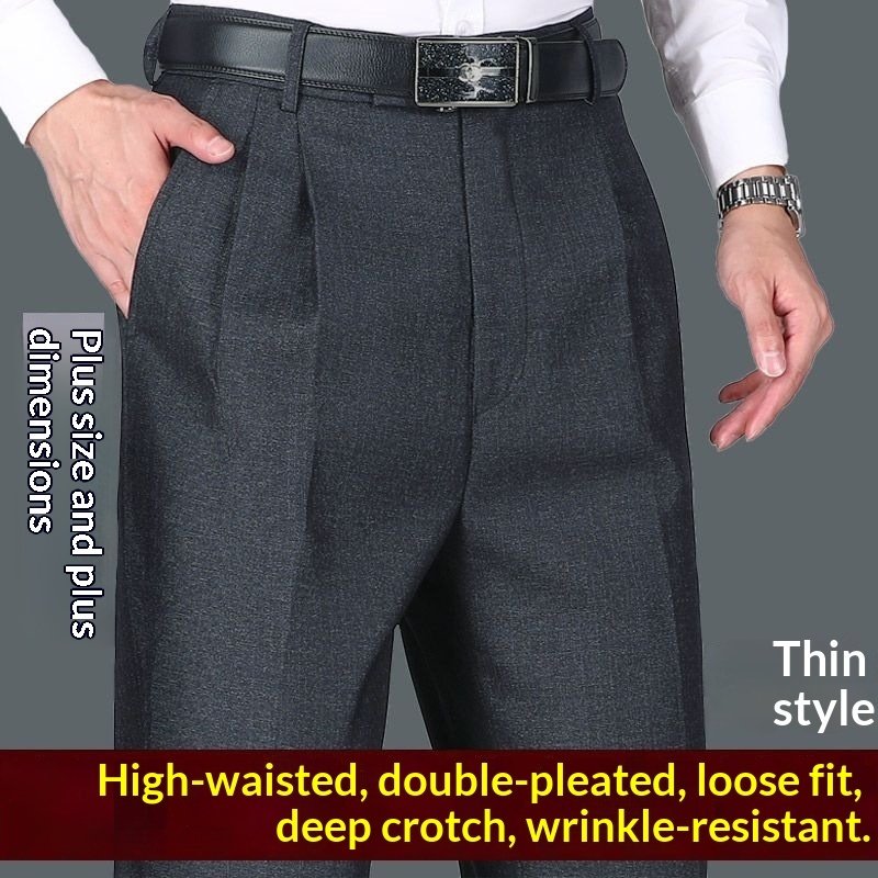 Mens Casual Double-pleat Trousers For Spring And Summer - Image 2