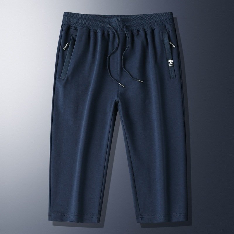 Summer New Mens Casual Ice-Silk Cropped Pants - Image 3