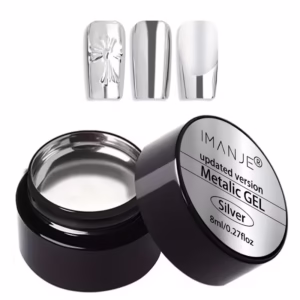 Upgraded Version 0.27fl.oz Nail Art Metal Gel Electroplated Wire Drawing Paint Gel, Mirror Reflective No-Wipe Gel