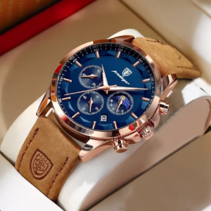 1PC Chronograph Watch, Men's Business Sport Quartz Watch, Multi-function Dial, Luminous Hands, Calendar Function, Stainless Steel Case, Men's Wristwatch, Father's, Husband's Birthday Or Festival Gift, For Daily Life, Work And Parties