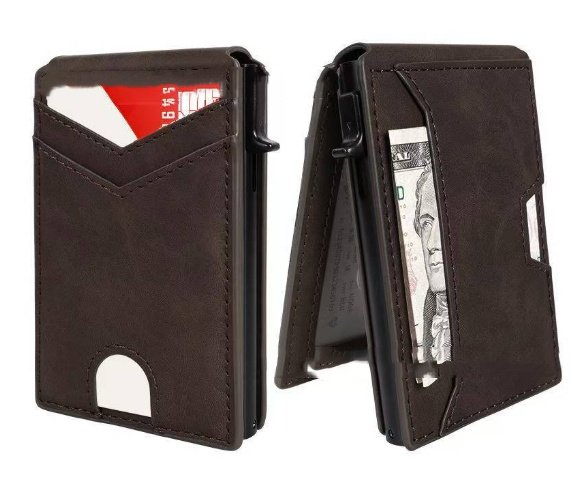 Amazon Bestseller Dual-Fold Carbon Fiber Flip Wallet - Image 3