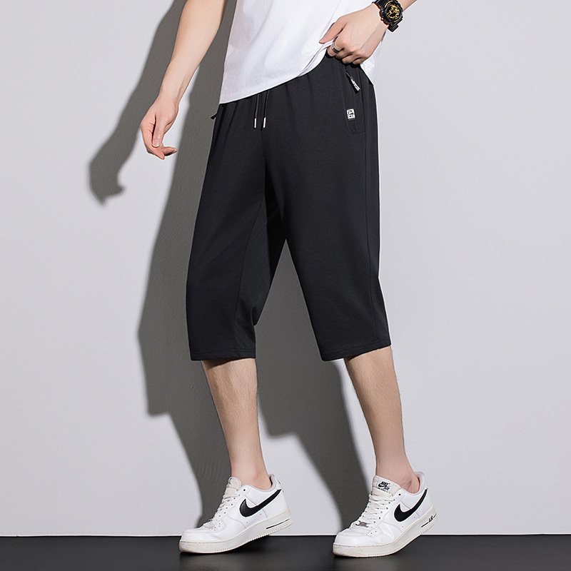 Summer New Mens Casual Ice-Silk Cropped Pants - Image 7