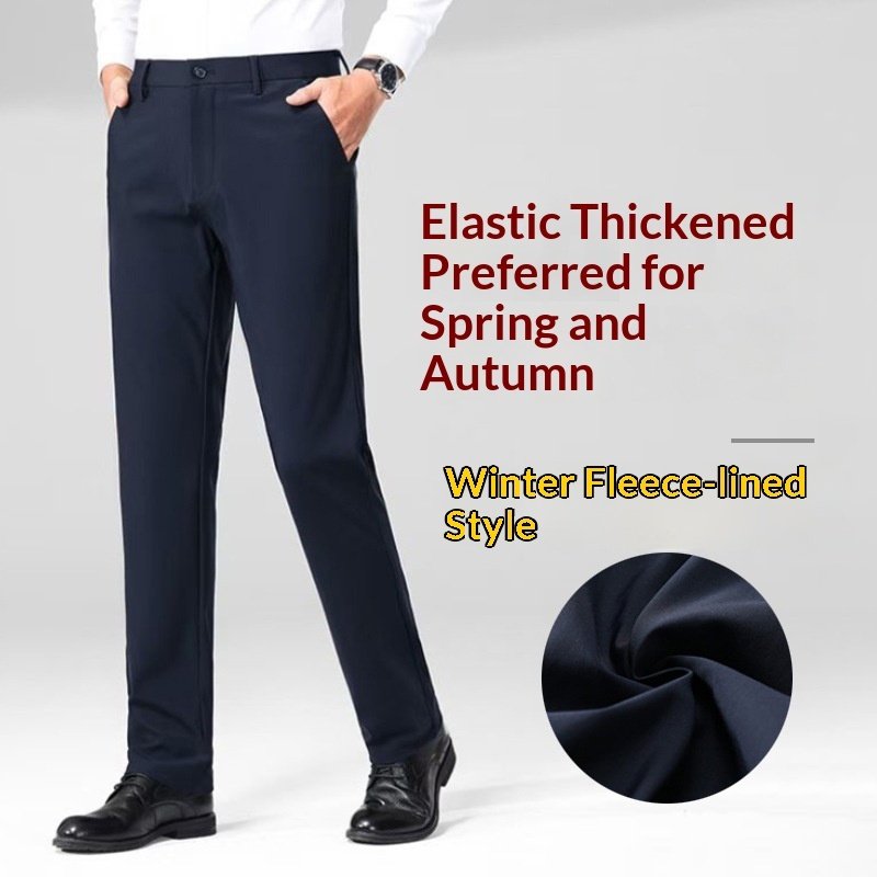 Straight-leg Stretch Mens Casual Dress Pants
