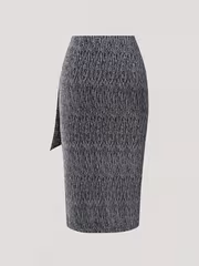 New Spring And Autumn Stylish And Elegant Solid Color Bodycon Skirt with Waist Ties for Women, Perfect for Valentine'S Day, Daily Commuting, Date Nights, And New Year'S Celebrations - Image 4