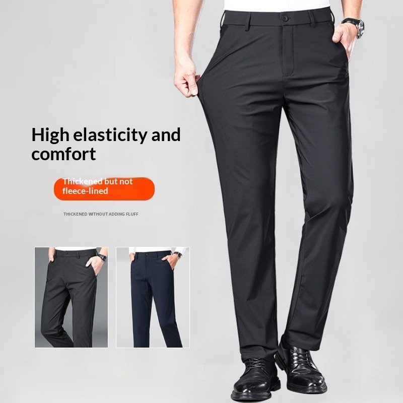 Straight-leg Stretch Mens Casual Dress Pants - Image 5