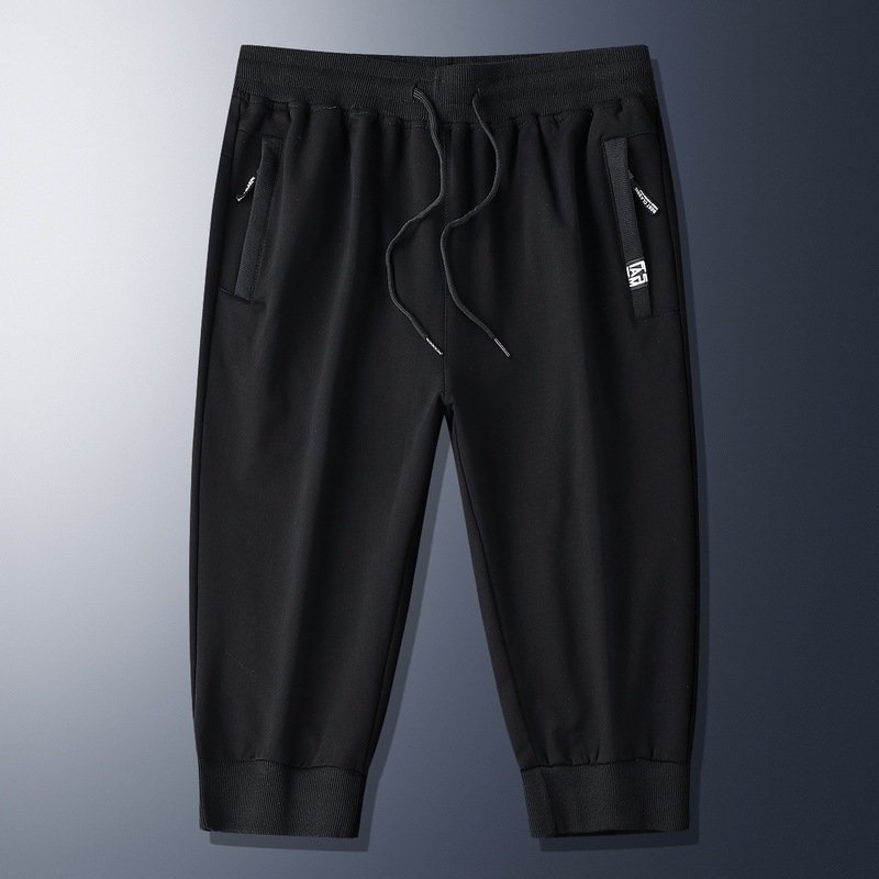 Summer New Mens Casual Ice-Silk Cropped Pants - Image 9