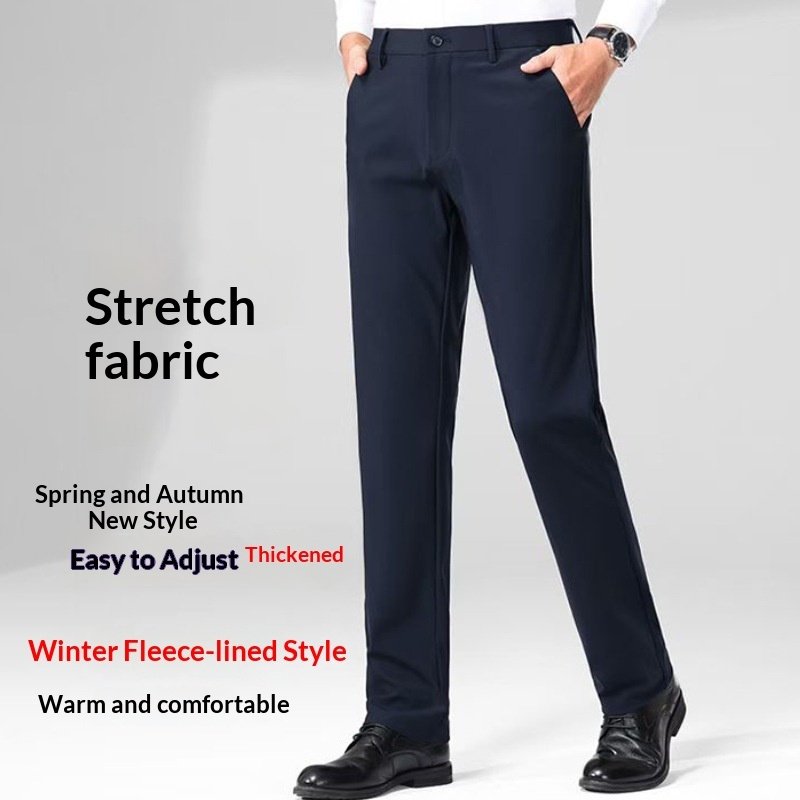 Straight-leg Stretch Mens Casual Dress Pants - Image 9