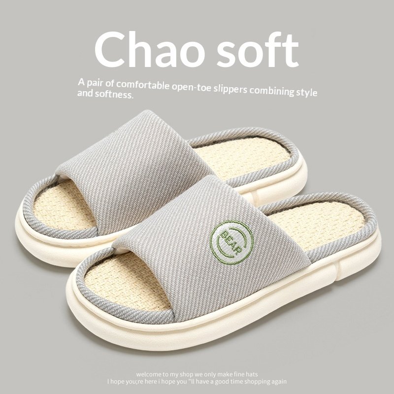 Household Spring And Autumn Indoor Home And Office Cotton And Linen Slippers - Image 4