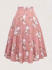 Elegant Floral Print Women'S 1950S Graceful Skirt BK033114 - Image 2