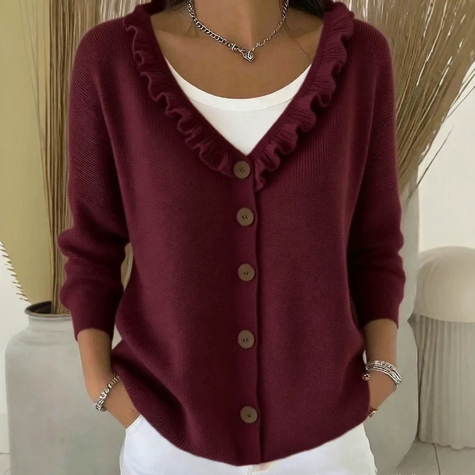 Single-breasted Cardigan Sweater Womens Coat - Image 5