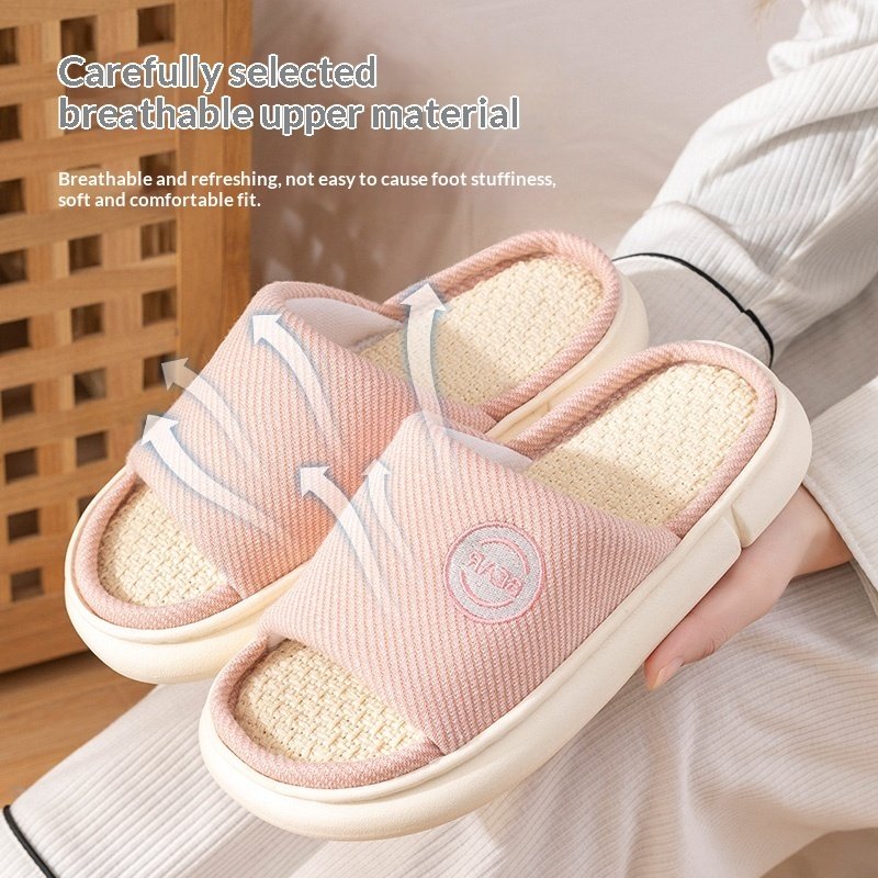 Household Spring And Autumn Indoor Home And Office Cotton And Linen Slippers - Image 9