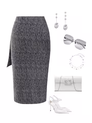 New Spring And Autumn Stylish And Elegant Solid Color Bodycon Skirt with Waist Ties for Women, Perfect for Valentine'S Day, Daily Commuting, Date Nights, And New Year'S Celebrations - Image 5
