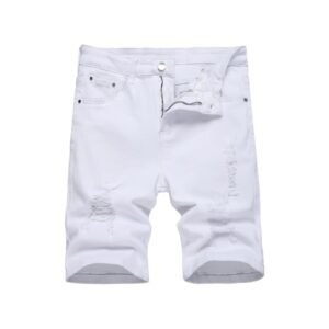 Men's Denim Shorts Summer Ripped Stretch
