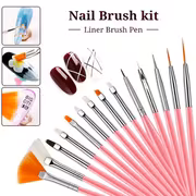 Nail Art Palette And Brush 22pcs/SET Design Tip Painting Drawing Display Carving Dotting Pen Acrylic Gel Polish DIY Manicure Set Tools - Image 3