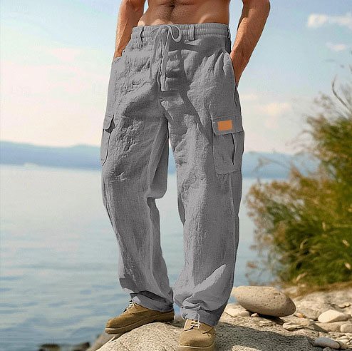 Four-season Thin Loose-fit Multi-pocket Workwear Casual Wide-leg Long Pants - Image 8