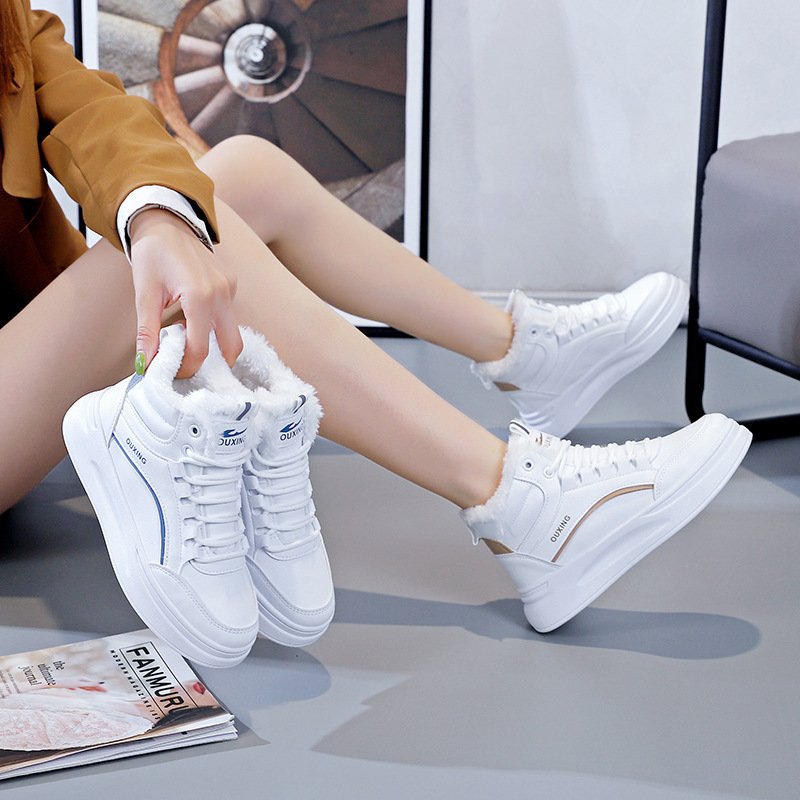 Fleece-lined High-top Insulated Casual Cotton Shoes - Image 6