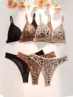 Women's Bikini Swimsuit Set, 2pcs, Solid Color and Printed, Cross-Over Spliced, Multi-Color, Sexy Halter Neck Bikini for Beach Vacation - Image 5