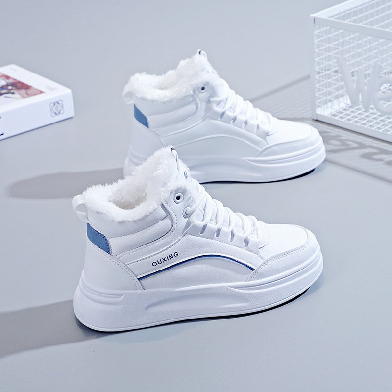 Fleece-lined High-top Insulated Casual Cotton Shoes - Image 7