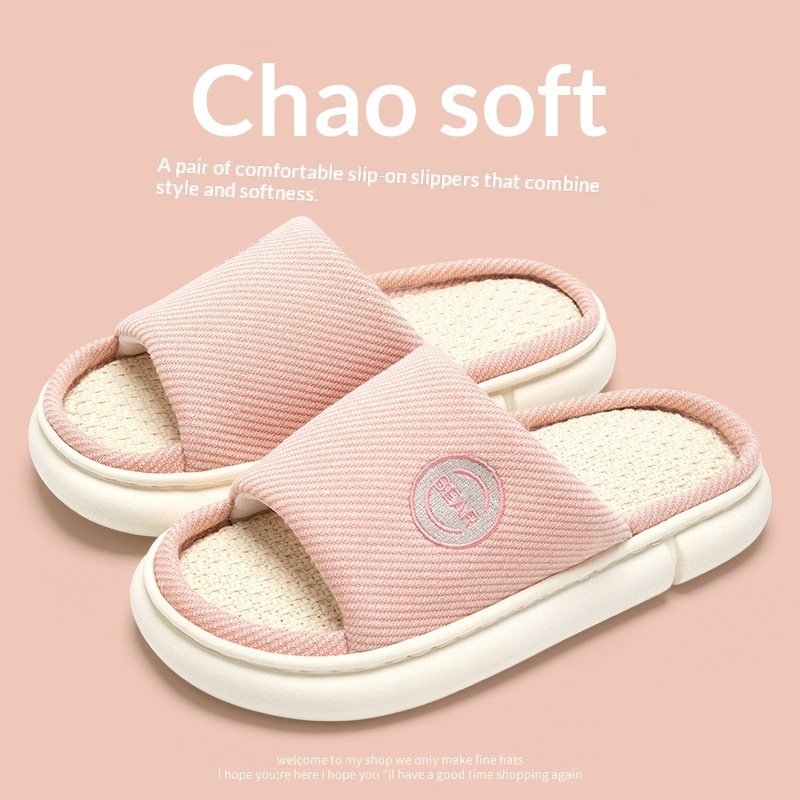 Household Spring And Autumn Indoor Home And Office Cotton And Linen Slippers - Image 2