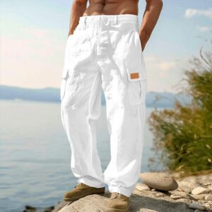 Four-season Thin Loose-fit Multi-pocket Workwear Casual Wide-leg Long Pants