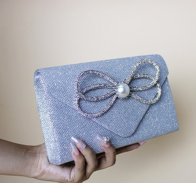 Women's Dinner Clutch Diamond Flip Square Bag Party Fashion - Image 3