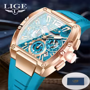 LIGE Square Men'S Watch Fashion Business Watch Casual Men'S Watch Sports Watch Chronograph Women'S Watch - Image 3